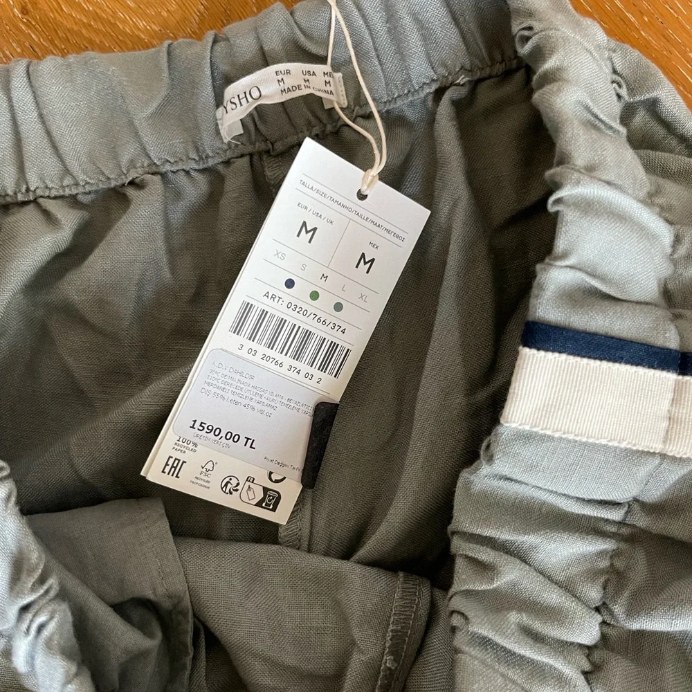 Gray Linen Osho Track Pants - Picture 3 of 3